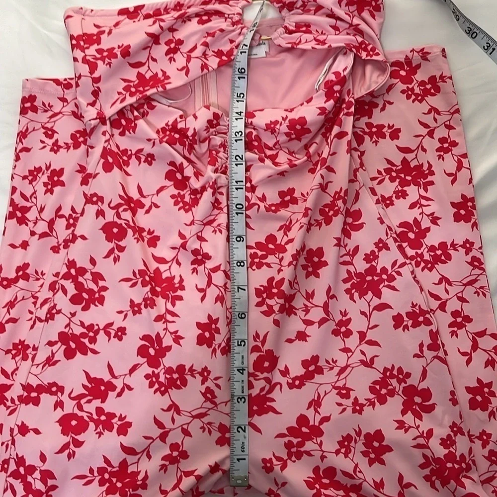 Revolve Lovers + Friends Jasmine Floral Strapless Jumpsuit Size Small - Picture 7 of 9